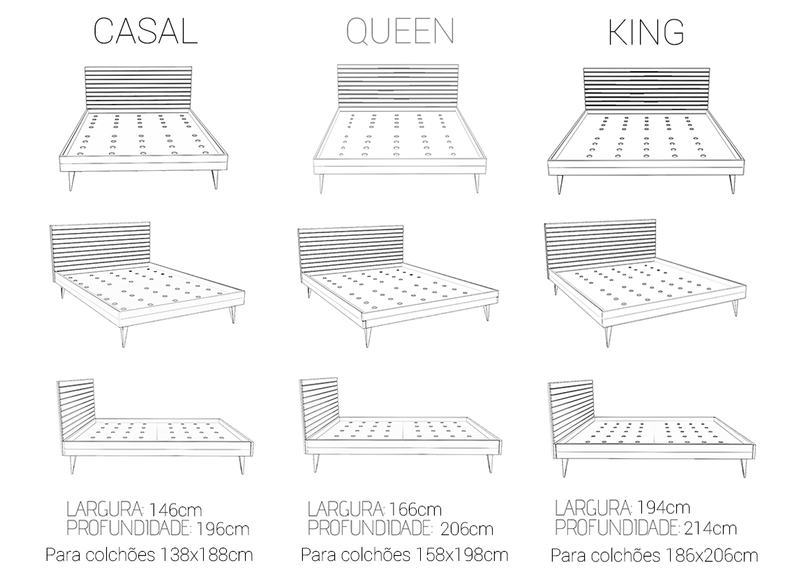 Camas Casal, Queen e King