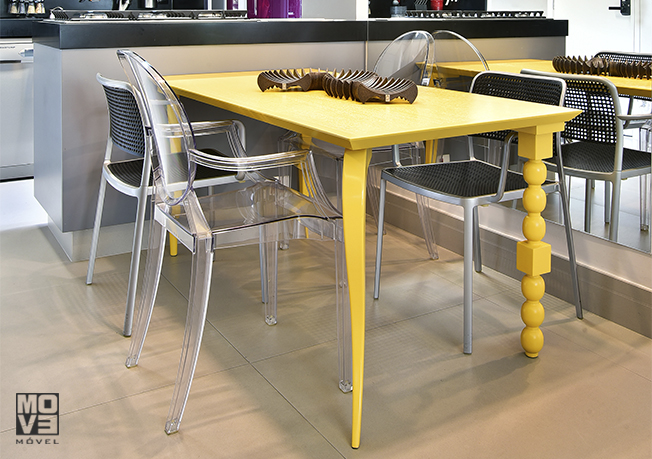 Mesa de Jantar 160 Retangular Conceito Amarelo