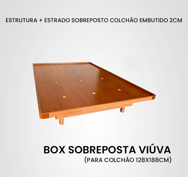 Cama Viúva Box Sobreposta Curva Madeira Jequitibá