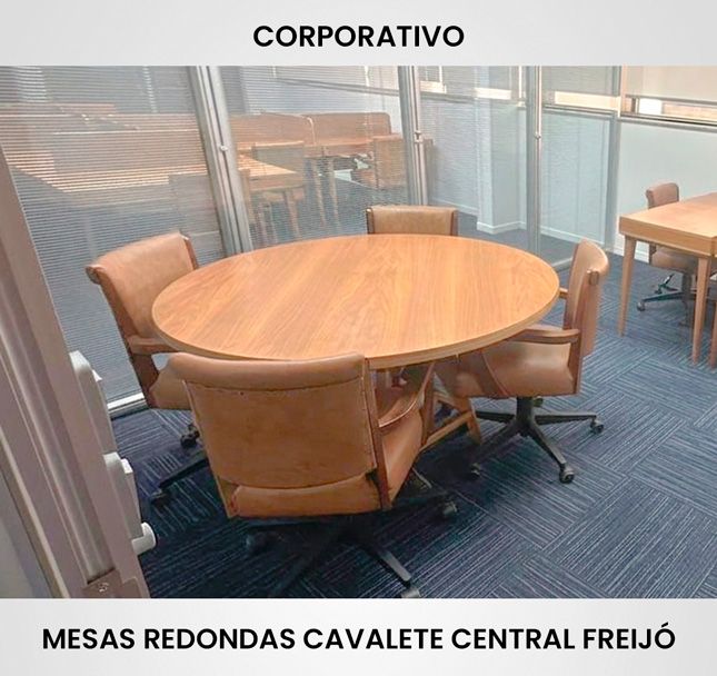 Mesa Redonda Cavalete Central  Estruturado Madeira 