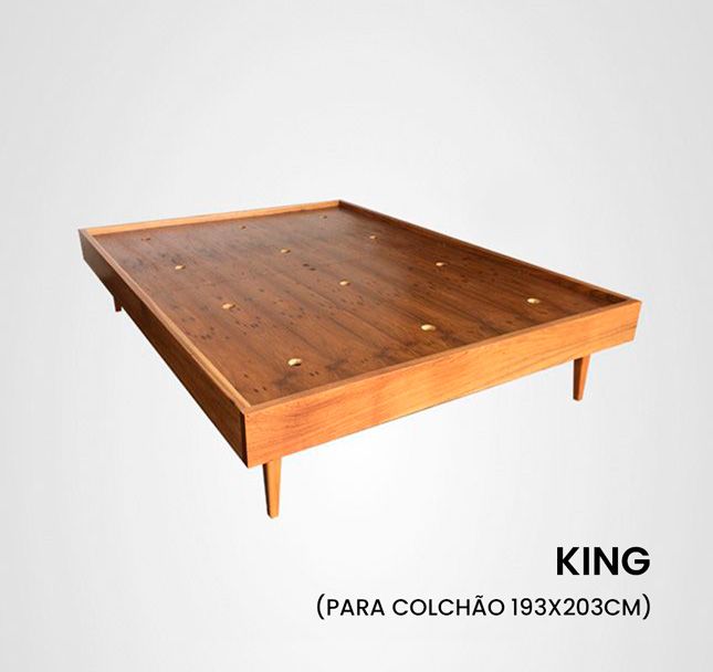 Cama King Box Reto Madeira Jequitibá