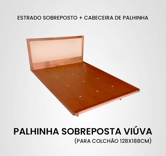 Cama Viúva Sobreposta Curva Palhinha Madeira Jequitibá