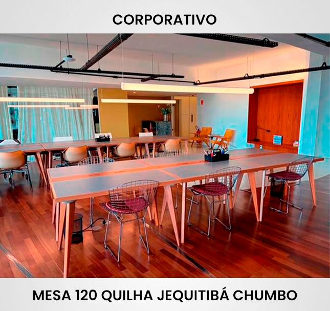 Corporativo: Mesa 120 Quilha Jequitibá Chumbo