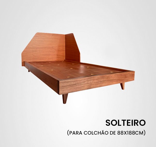 Cama Solteiro Canto Interno Madeira Jequitibá