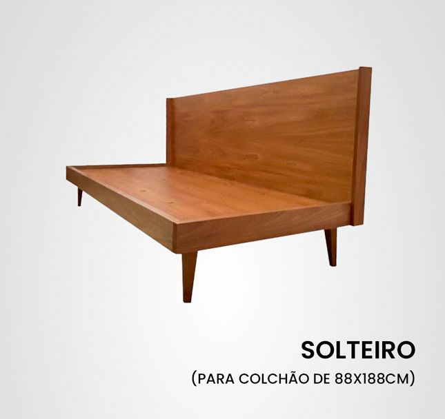Cama Solteiro Abraço Lateral Madeira Jequitibá