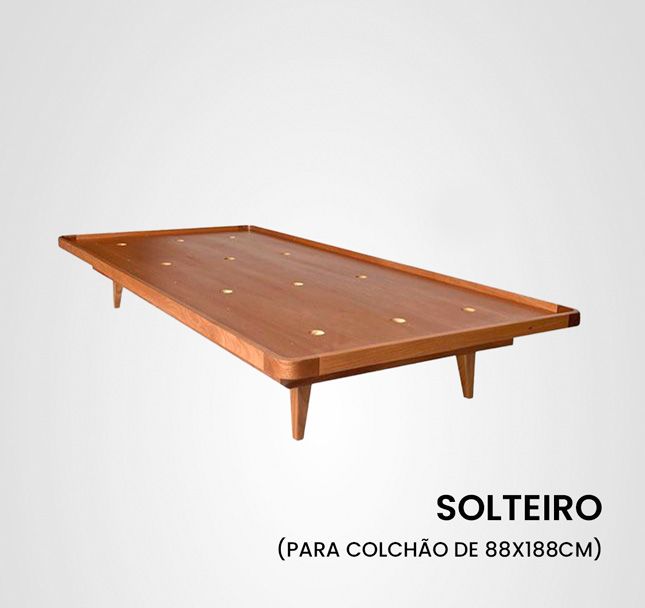 Cama Solteiro Box Sobreposta Curva Madeira Jequitibá