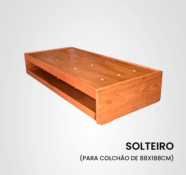 Cama Solteiro com Bicama Zen Madeira Freijó