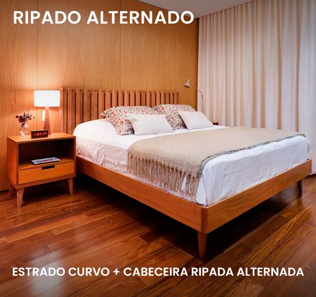 Estrado Curva + Cabeceira Ripado Alternado