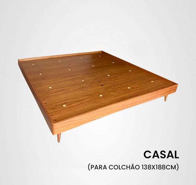 Cama Casal Box Curva Madeira Jequitibá