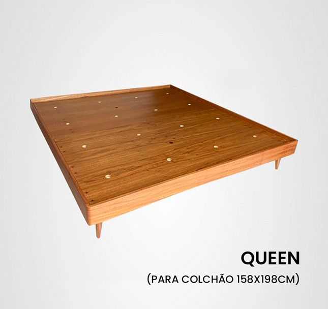 Cama Queen Box Curva Madeira Jequitibá