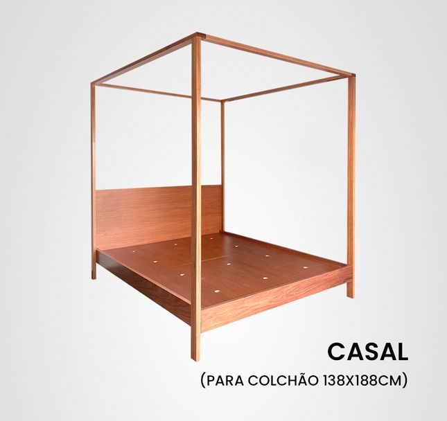 Cama Casal Dossel Madeira Jequitibá