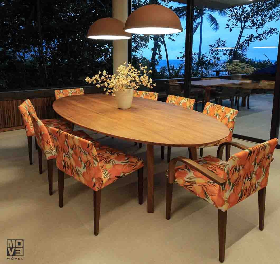 Mesa de Jantar 250 Oval Quilha Freijó