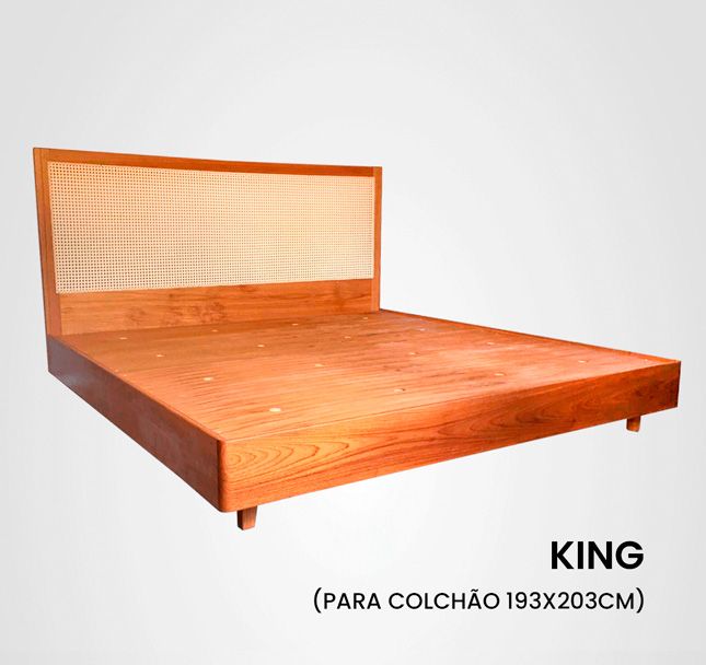 Cama King Curva Palhinha Madeira Jequitibá