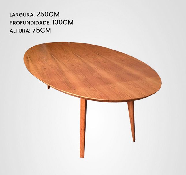 Mesa de Jantar 250 Oval Quilha Freijó