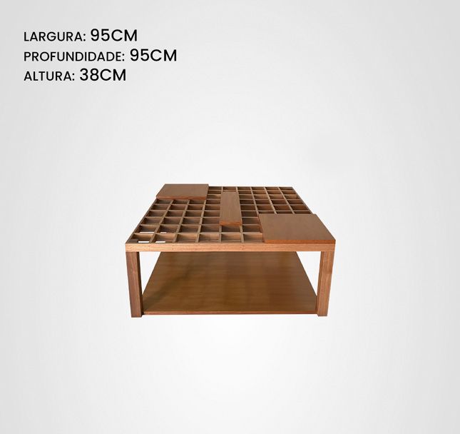 Mesa de Centro 95 Quadriculado Jequitibá