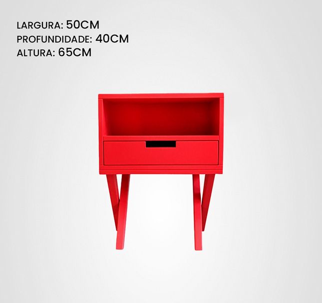 Mesa de Cabeceira 50 Quilha Cruzada Melancia