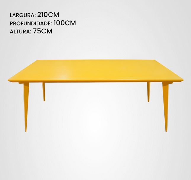 Mesa de Jantar 210 Retangular Asa Quilha Amarelo