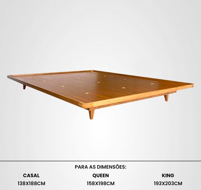 Cama Casal Box Sobreposta Curva Madeira Jequitibá