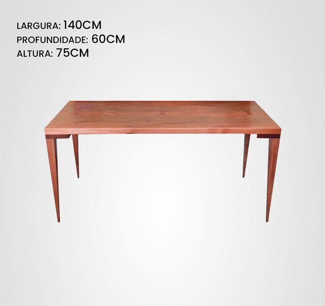 Mesa de Jantar 140 Retangular Marchetada Taco Jequitibá
