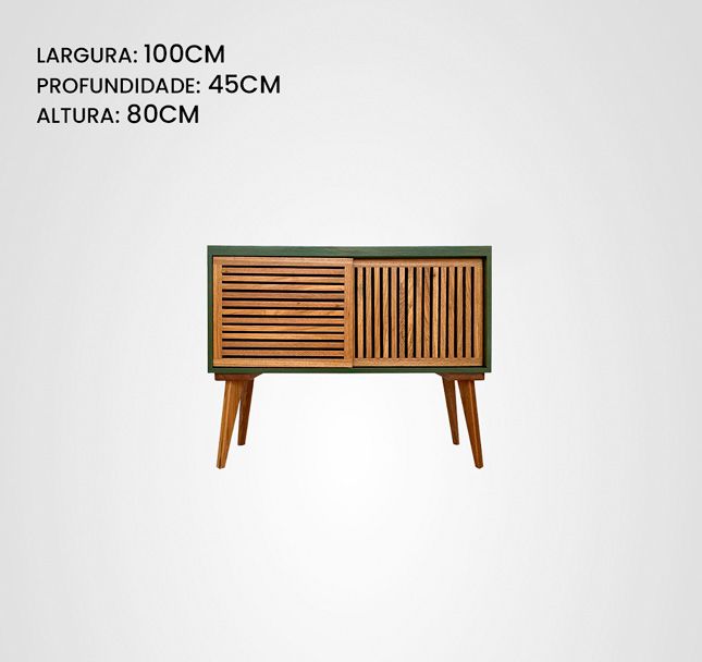 Bufê 100 Ripado Quilha Freijó Verde