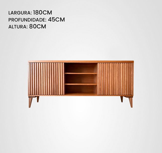 Bufê 180 Ripado Fechado Taco Jequitibá