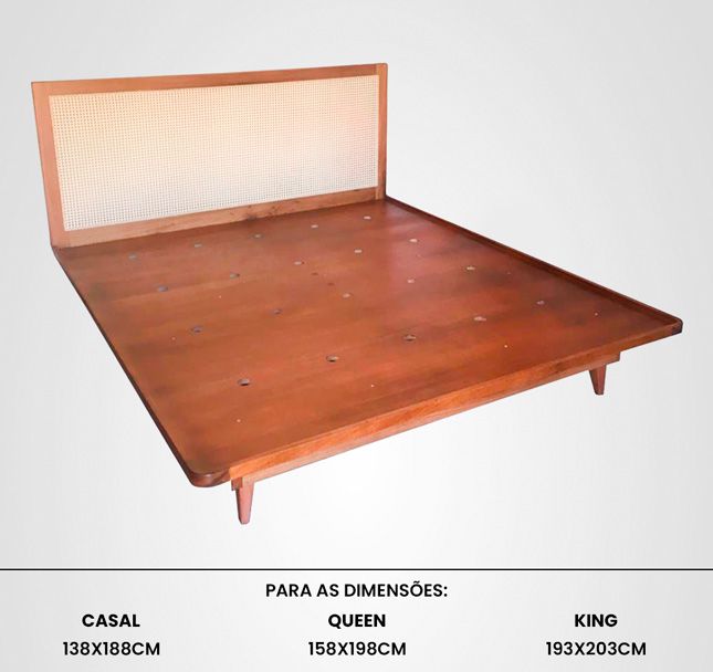 Cama Casal Sobreposta Curva Palhinha Madeira Jequitibá