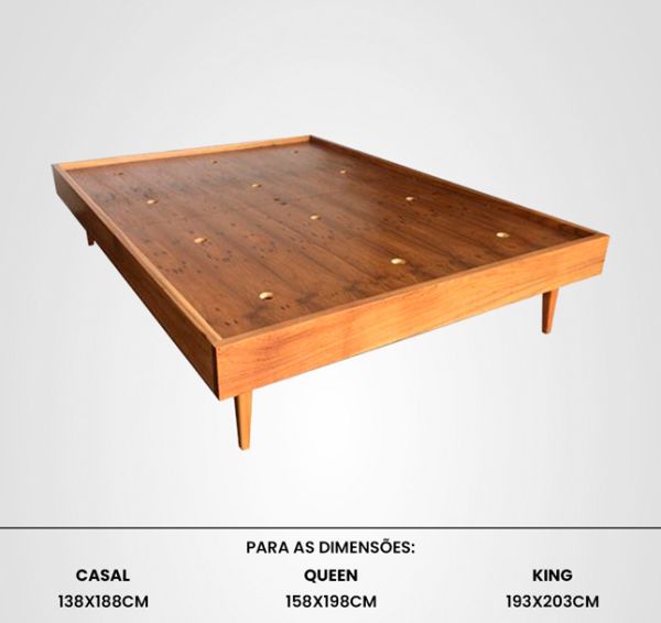 Cama Casal Box Reto Madeira