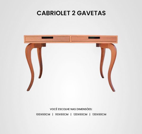 Escrivaninha Cabriolet 2 Gavetas Madeira