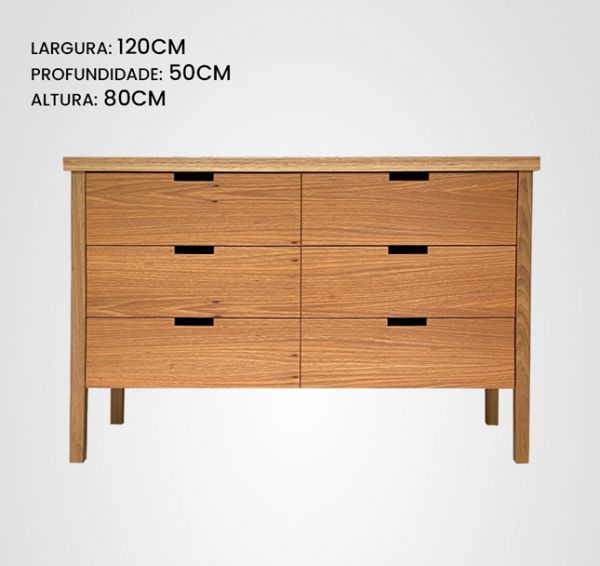 Cômoda 120 Reto Madeira