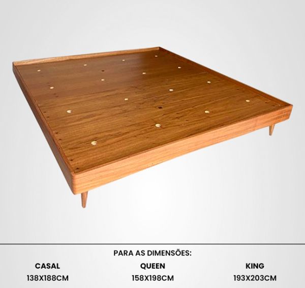 Cama Casal Box Curva Madeira