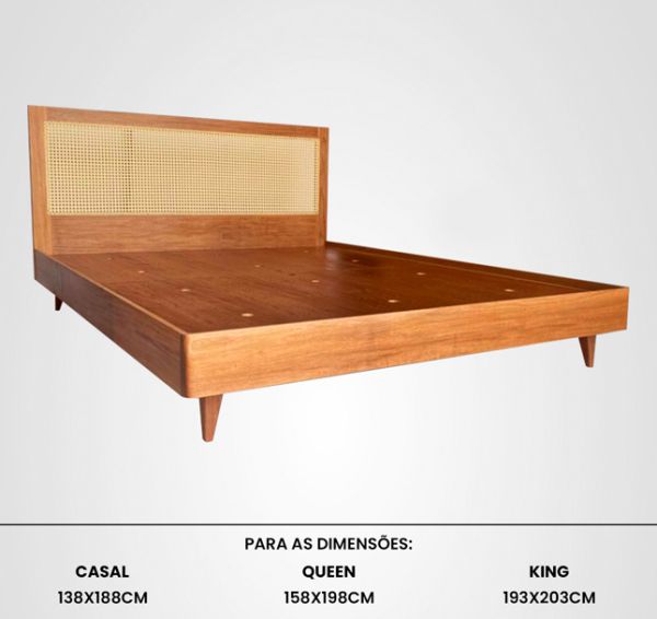 Cama Casal Curva Palhinha Madeira 