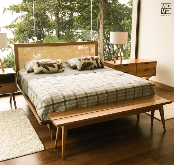 Cama Casal Sobreposta Curva Palhinha Madeira 