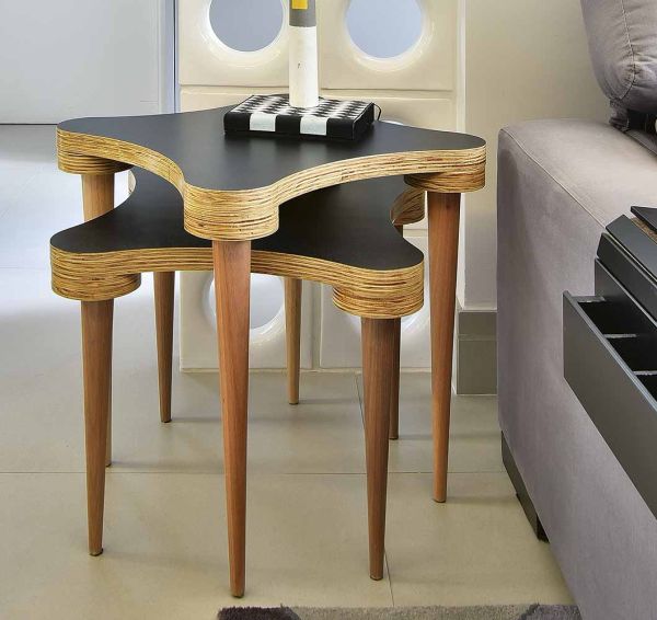 Mesa Lateral 50 Estica Ninho Palito Preto