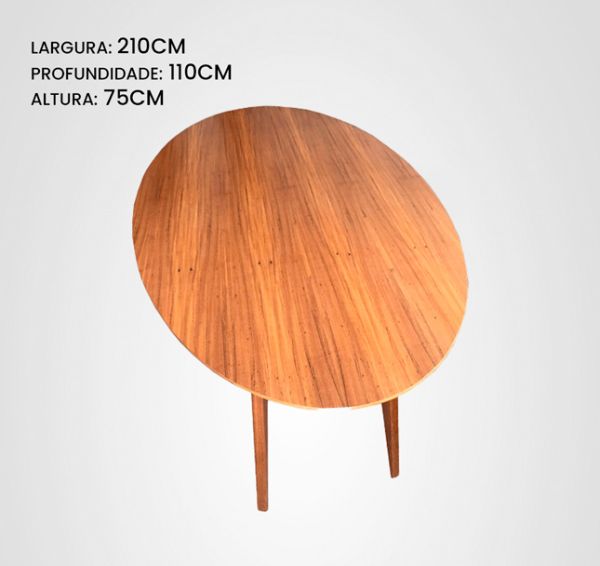 Mesa de Jantar 210 Oval Quilha Madeira