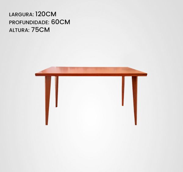 Mesa de Jantar 120 Retangular Quilha Madeira