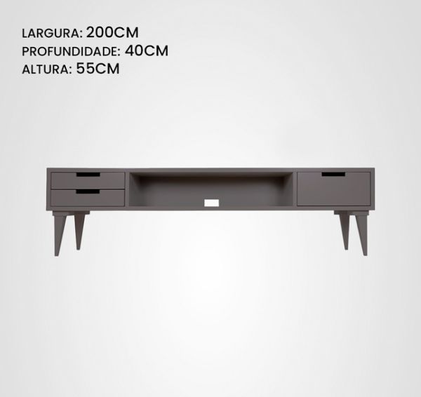 Rack 200 Taco Cinza Concreto