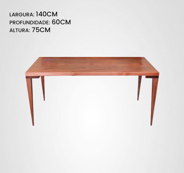 Mesa de Jantar 140 Retangular Marchetada Taco Madeira