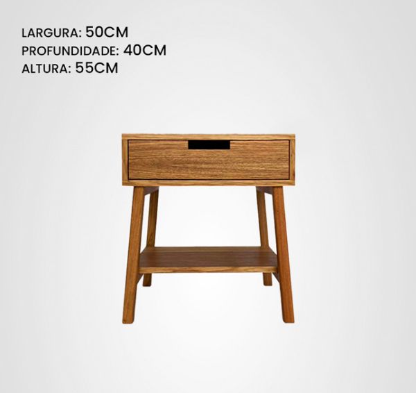 Mesa de Cabeceira 50 Reto Madeira