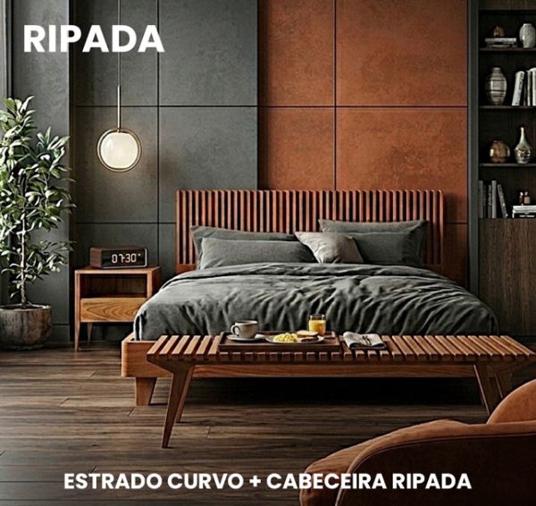 Estrado Curva + Cabeceira Ripada