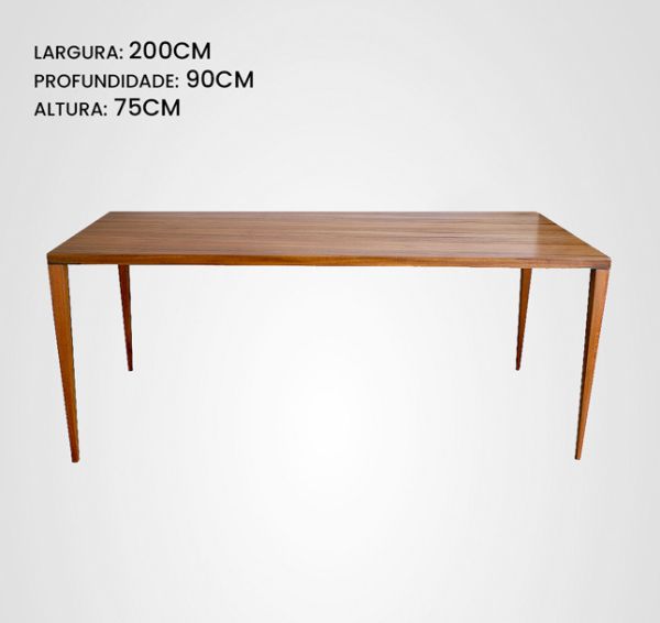 Mesa de Jantar 200 Retangular Slim Taco Madeira
