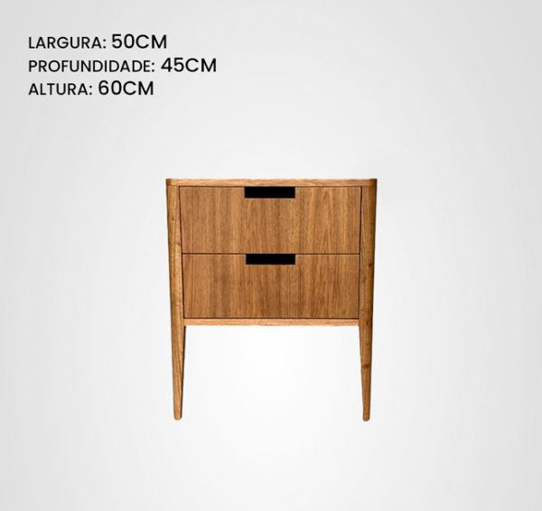 Mesa de Cabeceira 50 Curva Taco Madeira