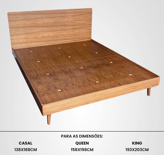 Cama Casal Curva Madeira