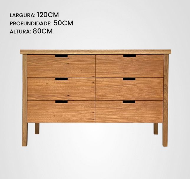 Cômoda 120 Reto Madeira