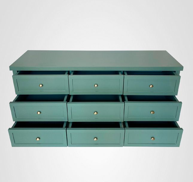 Cômoda 150 Reto 9 Gavetas Verde Floresta