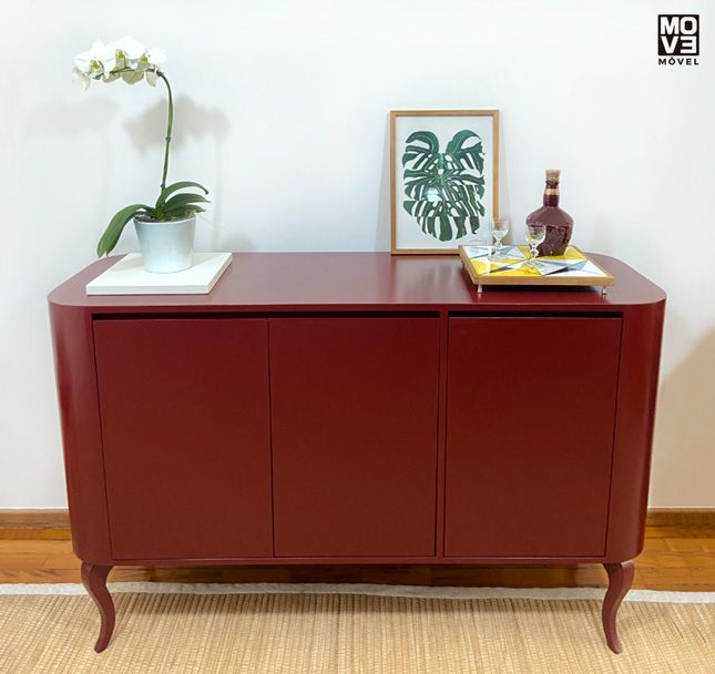 Bufê 150 Oval Cabriolet Vinho Tinto