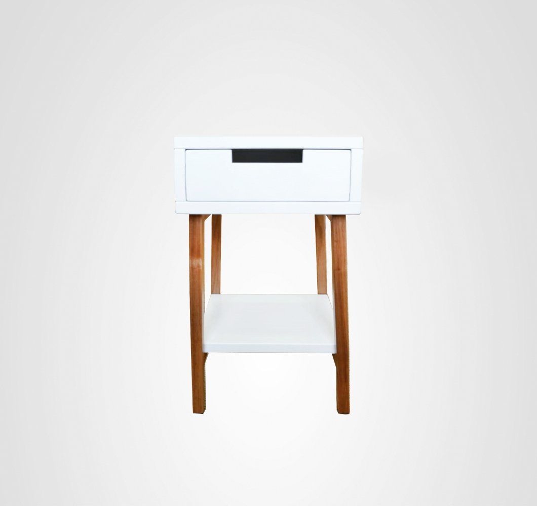 Mesa de Cabeceira 40 Reto Branco Madeira