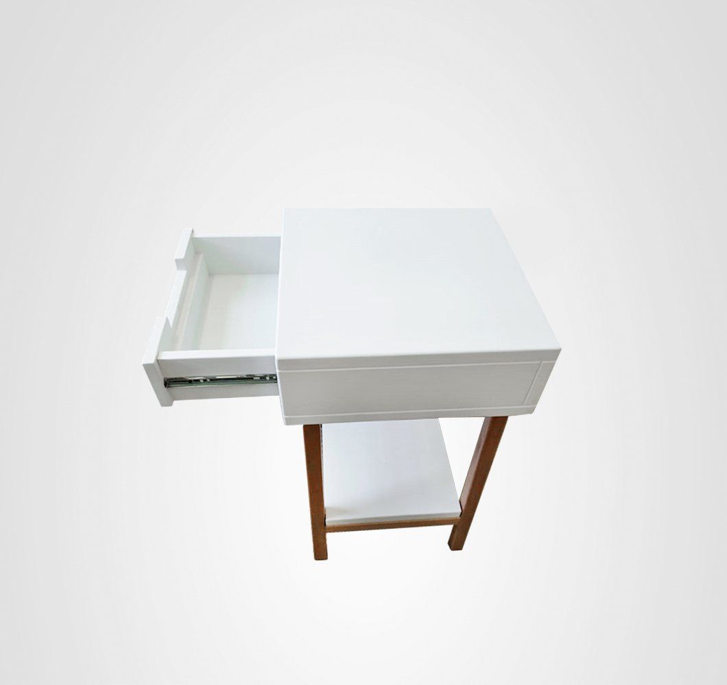 Mesa de Cabeceira 40 Reto Branco Madeira