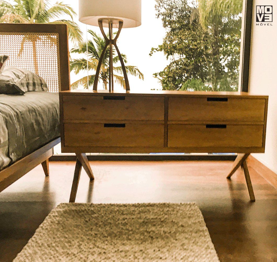 Cômoda / Mesa de Cabeceira 120 Quilha Cruzada Madeira