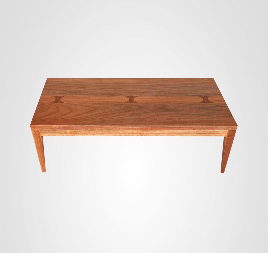 Mesa de Centro Retangular Taco Composta por 2 Ripadas + 2 Marchetadas Madeira