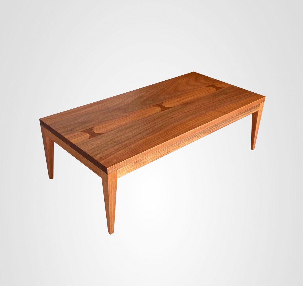 Mesa de Centro Retangular Taco Composta por 2 Ripadas + 2 Marchetadas Madeira